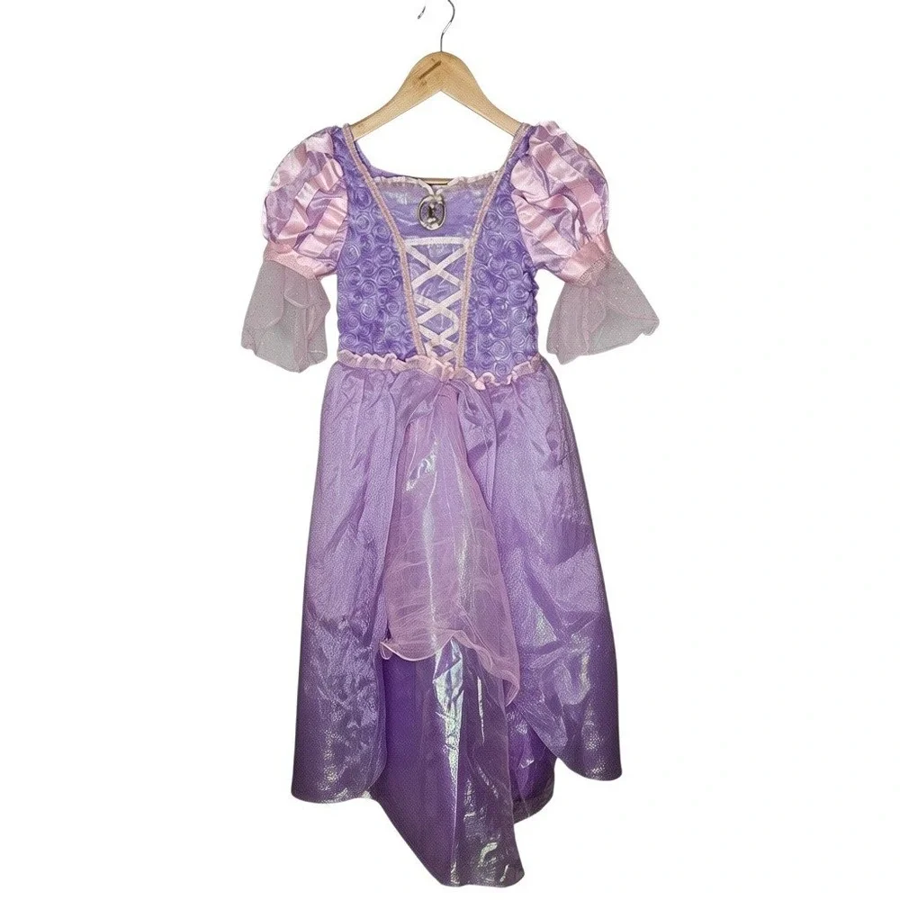 Disney Store Rapunzel Costume Dress Purple Iridescent Tangled Girls 9/10 140cm